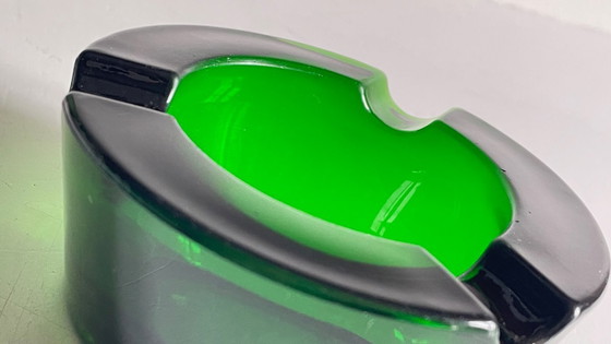 Image 1 of Vintage Aschenbecher aus grünem Glas