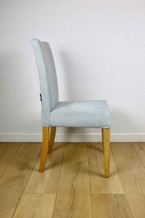 Sedie in Rovere Ikea Ristrutturate Vintage Blu-Celadon-Grigio - 2 Pezzi - Set – Axel Concept (photo 10 of 12)