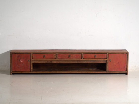 Antiker rot lackierter Unterschrank aus Ulmenholz – China, circa 1900 – Sideboard, Iron (photo 37 of 40)