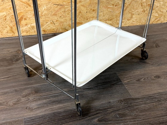 Image 1 of 1960s/70s Serving Trolley/Dinette Side Table, Space Age Design, Chrome/White