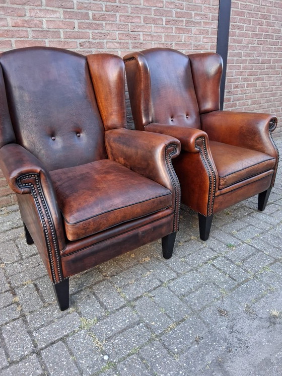 Twee oorfauteuils schapenleer – Wood (photo 5 of 6)