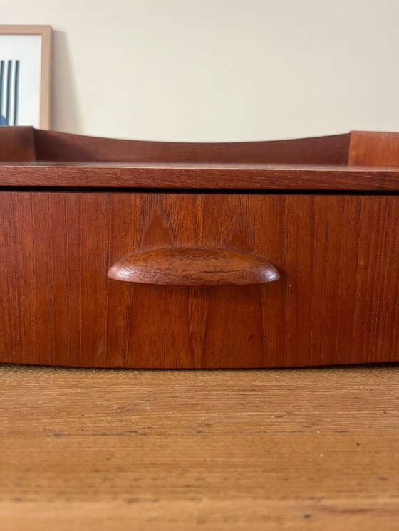 Image 1 of Vintage Danish teak floating night stand - wall cabinet