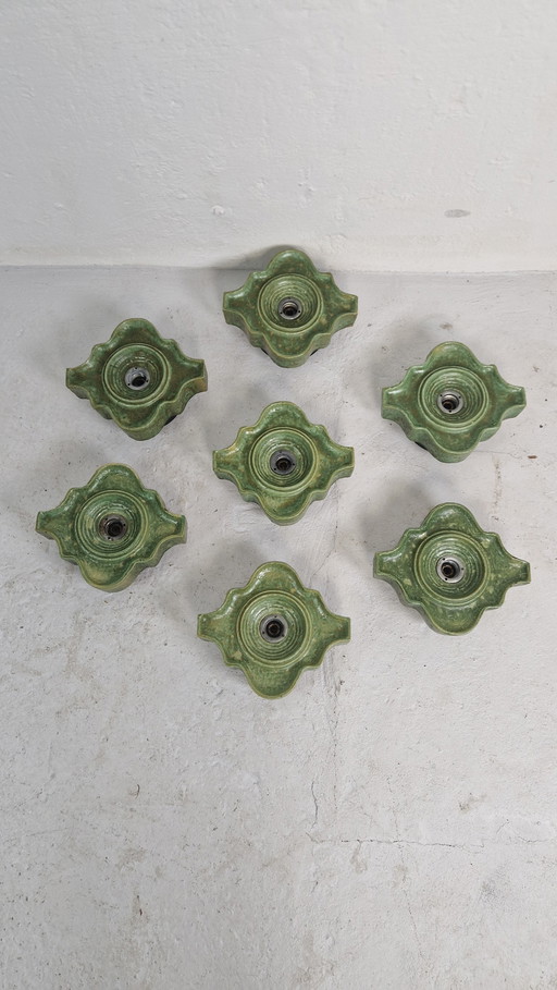 7 appliques murales ou lampes de table allemandes en céramique des années 1970