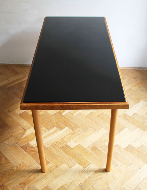 Image 1 of 1960s Long Coffee Table with Black Opaxite Glass