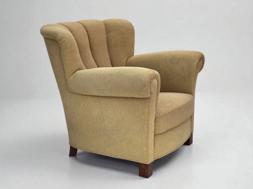 1960s, Danish relax chair, original light green furniture wool.