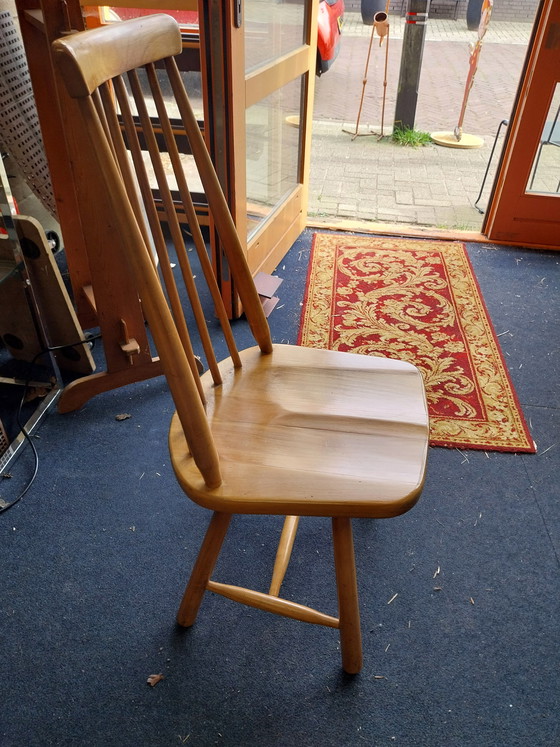 Image 1 of 4 x Pastoe Cees Braakman 1950s spindle chairs light oak