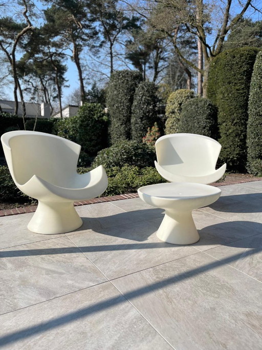 Ensemble complet de fauteuils lounge Karim Rashid Kite pour Label, 2004