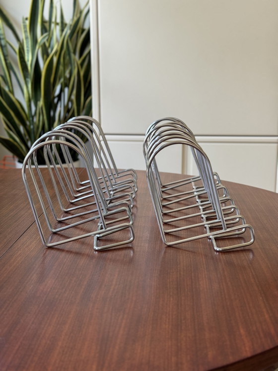 Image 1 of 16x vintage IKEA Flit minimalistische boekensteunen design Hagberg & Hagberg 90s