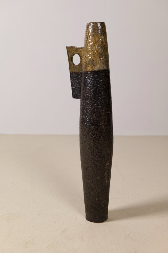 Image 1 of Large French Modernist Stoneware Vase