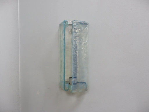 Set of 3 Murano wall sconces by Carlo Nason for Mazzega, 1970s