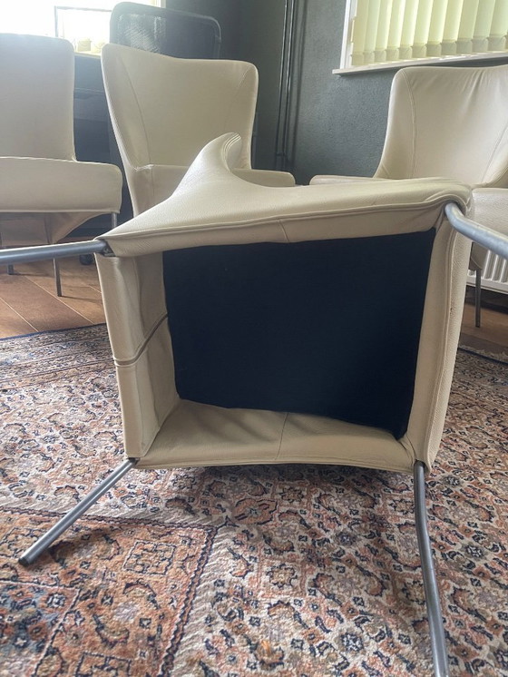 Image 1 of 5 chaises de salle à manger en cuir