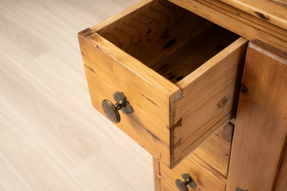 Antieke grenen Biedermeier kast met vier laden – Opbergkast, Hout (photo 10 of 15)