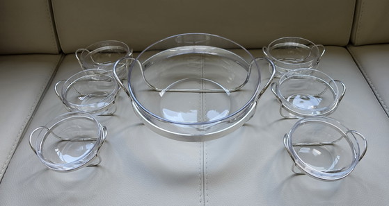 Set da punch PM Italy di 14 pezzi in argento placcato e vetro, stile Mid-Century Modern (anni '70) (photo 6 of 15)