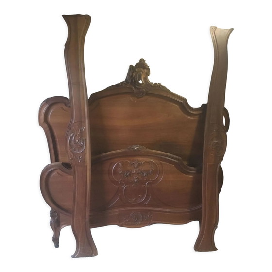 Letto stile Luigi XV in noce intagliato – Materassi e reti (photo 6 of 16)