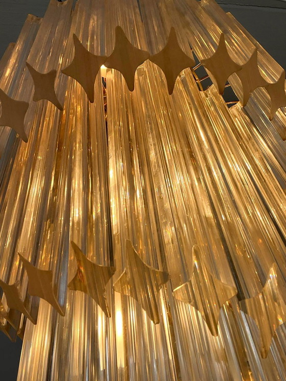 Image 1 of  Gran araña/lámpara de techo de Paolo Venini, cascada, cristal de Murano, Italia, años 70