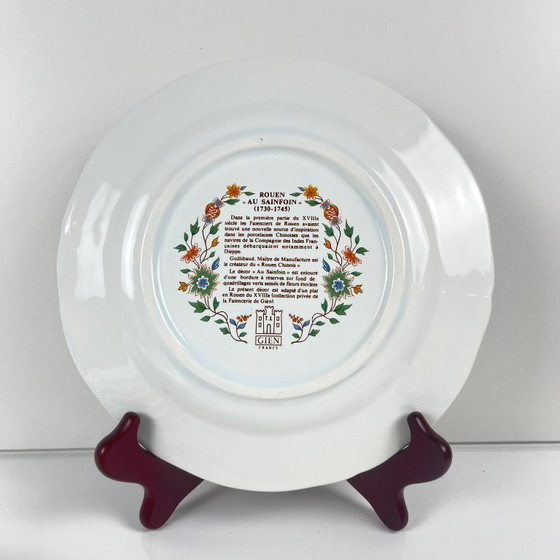 Image 1 of Set aus 6 Gien-Desserttellern, Rouen-Esparsette-Muster, 1990