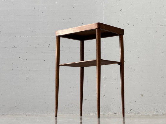 Image 1 of Mid-Century Beistelltisch mit Ablage aus Teakholz, 1960er Jahre