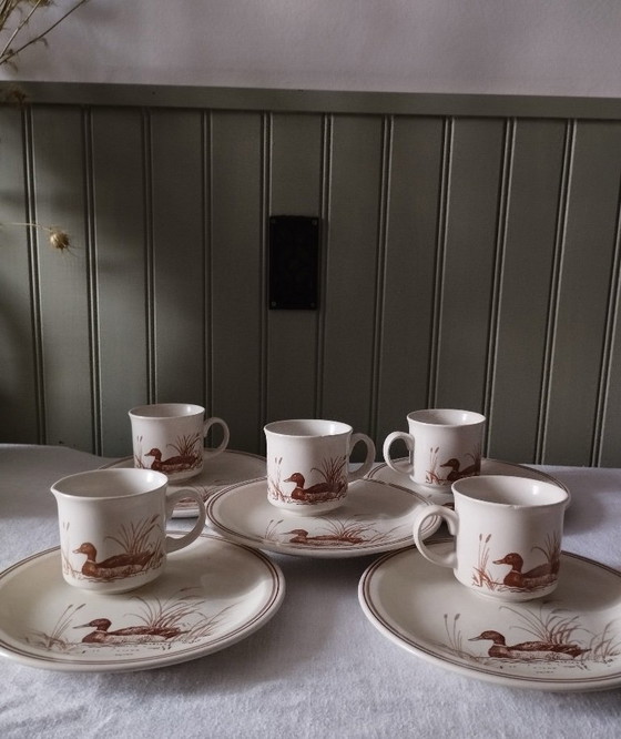 5 kleine vintage aardewerken bordjes en mokken met CHURCHILL eendjes. – Servies, Ceramic (photo 14 of 17)