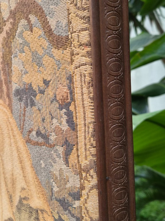 Image 1 of Grande tapisserie vintage Jules Pansu - Scène galante rococo