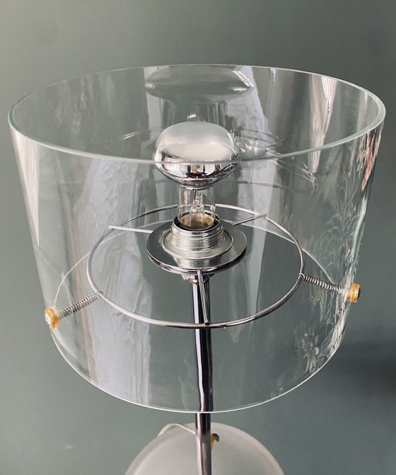 Image 1 of Seltene Glas-Tischleuchte aus den 80er Jahren – Pola Design Amsterdam