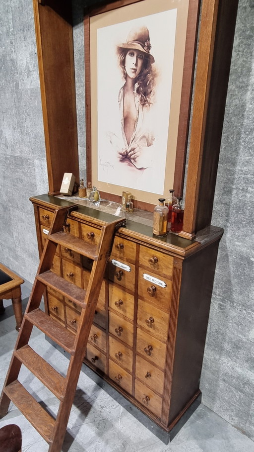 Apothekerskasten antique vintage artdeco originele eiken kasten uit apotheken