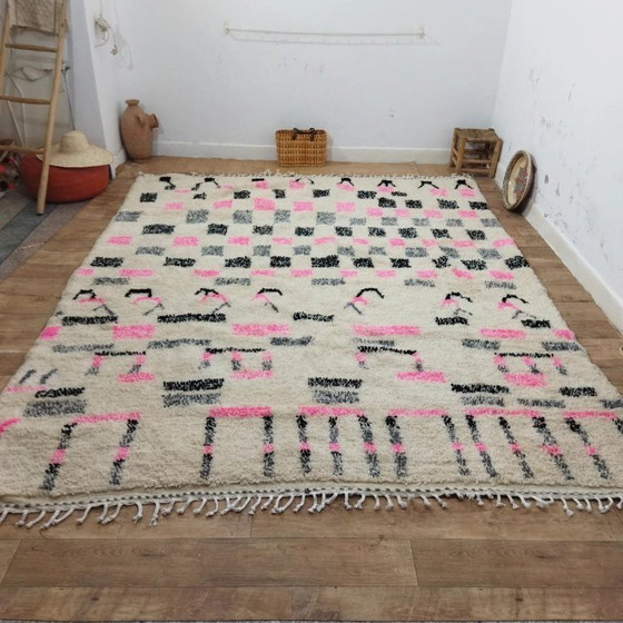 Image 1 of Berber Rug XXL Natural Wool – Pop Art Colorful Squares Handwoven (326 × 250 cm)