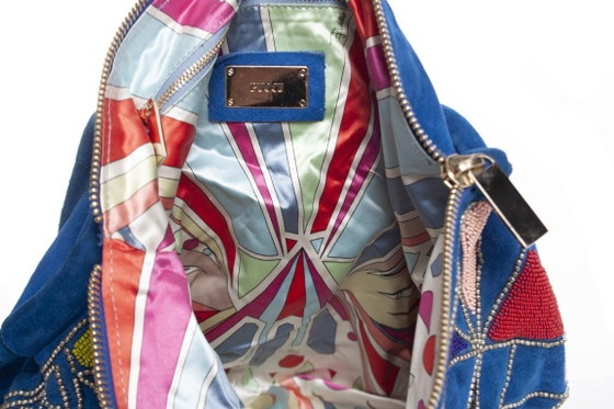 Image 1 of Borsa a tracolla Pucci in pelle scamosciata blu