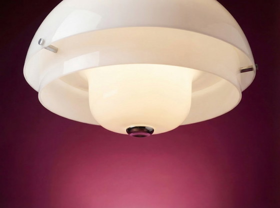 Image 1 of Harveiluce iGuzzini Hanglamp ontworpen door Luigi Massoni - Opaline Kunststof - Italiaanse Space Age Design - Jaren 70