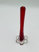 Tweekleurige rode glazen soliflore, vintage design