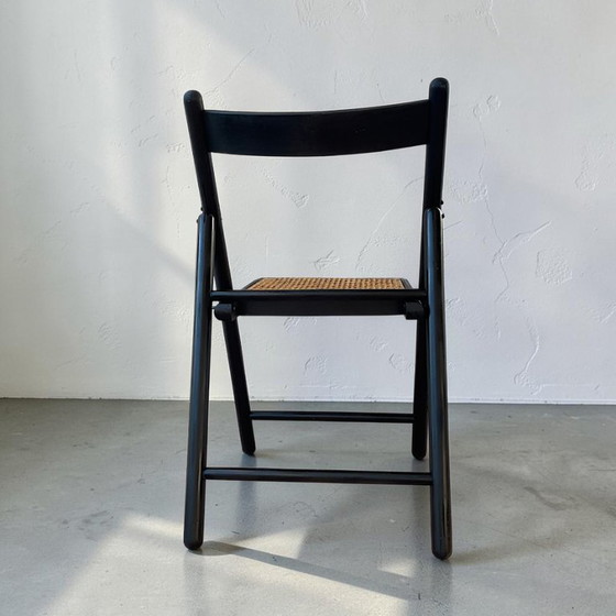 Chaise pliante scandinave en bois noir et rotin par IKEA et Eno, 1993, Ukraine – IKEA ENO, Chaises pliantes (photo 7 of 17)