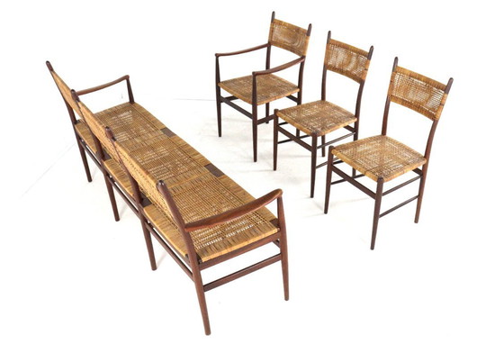 Image 1 of Ensemble de salle à manger vintage : chaises et banc