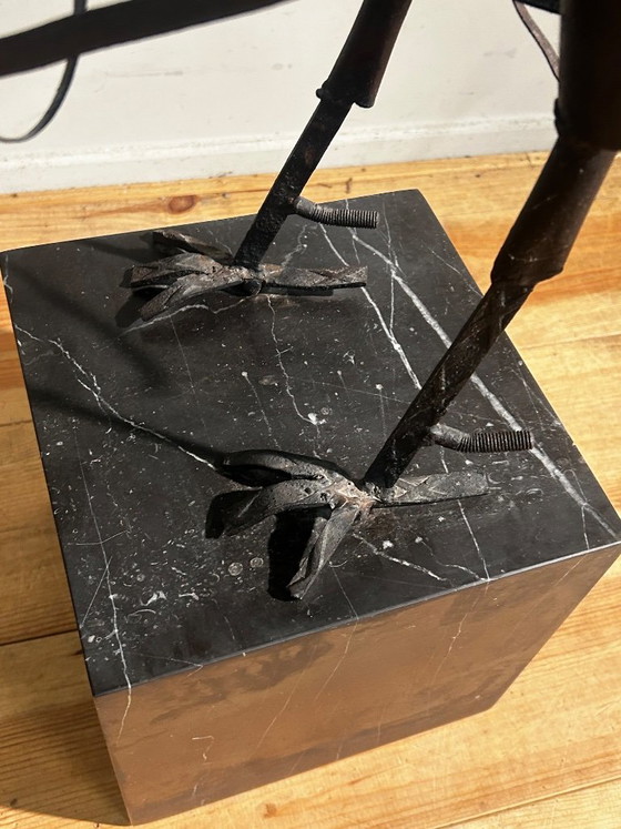 Skulptur aus Recyclingmaterial: Hahn – Bildhauerei, Metal, Stone (photo 9 of 20)