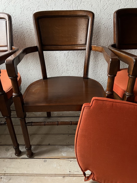 5 fauteuils de salle à manger anciens RAC Royal – Chaises de salle à manger, Textile, Wood (photo 4 of 8)