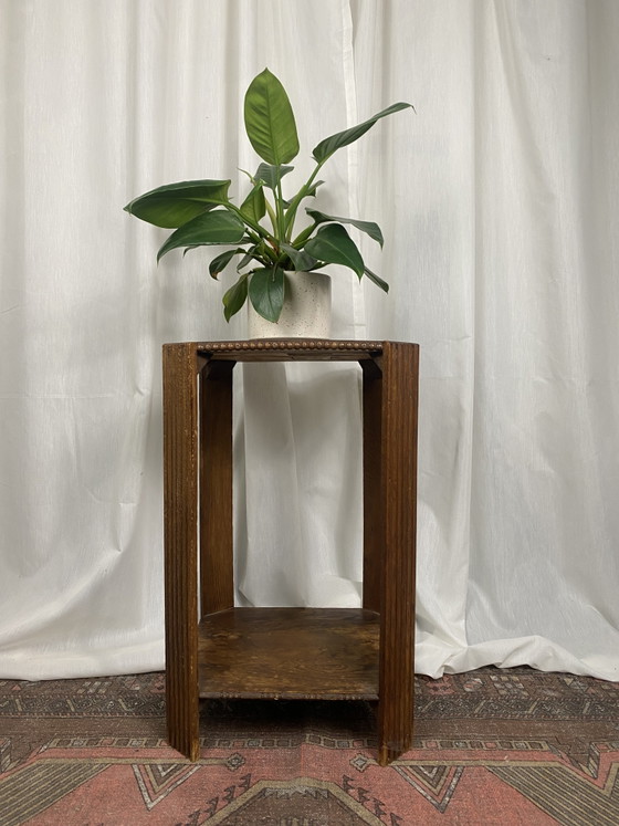 Table d'appoint/support à plantes Art Déco en bois – Porte-plantes, Wood (photo 9 of 10)