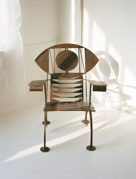 Image 1 of Sculpturale stalen fauteuil / Werk van een Nigeriaanse kunstenaar, circa 1960/70