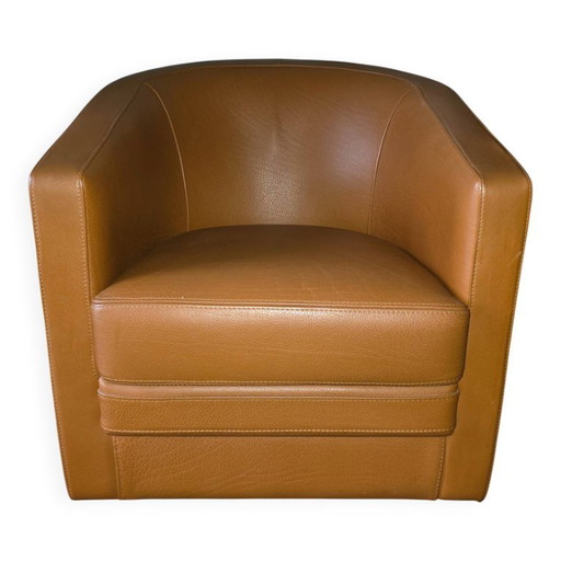 Bournas Paris Club Chair in Camel Leather – fauteuils