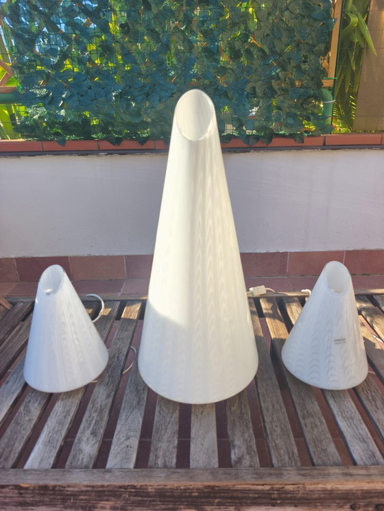 Image 1 of Conjunto de 3 lámparas de mesa de Murano, años 70