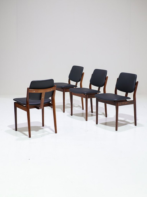 4x Sedie da pranzo Arne Vodder Sibast, danesi degli anni '60 – eetkamerstoelen, Wood, Vintage
