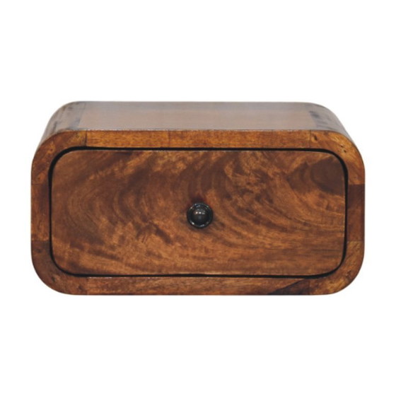 Image 1 of Armario de pared compacto fabricado en madera de mango con acabado en madera de castaño.