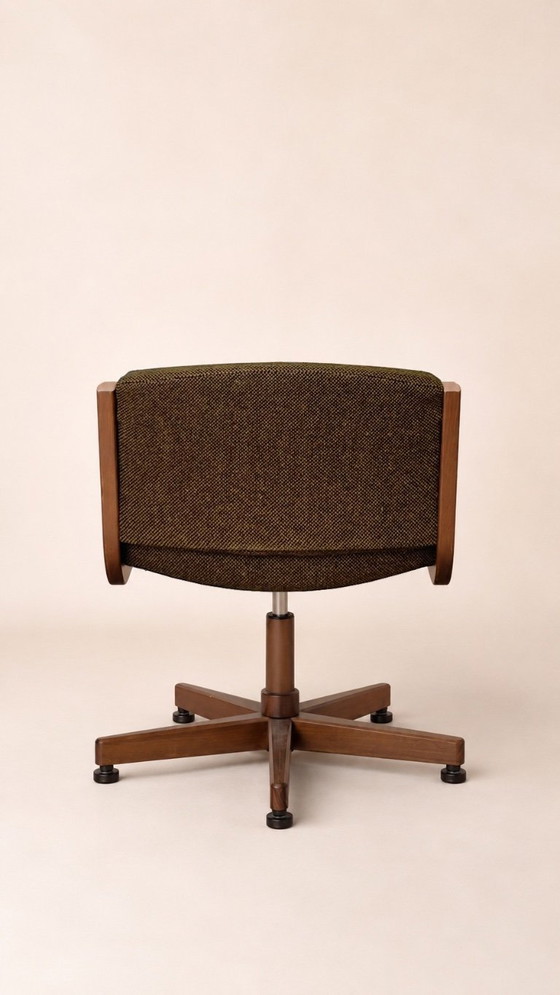 Image 1 of Set van 5 design bureaustoelen van massief hout