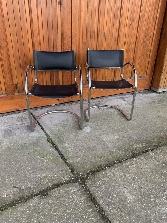 Set of Vintage Italian Bauhaus Chrome Dining Chairs, 1970s (photo 7 of 9)