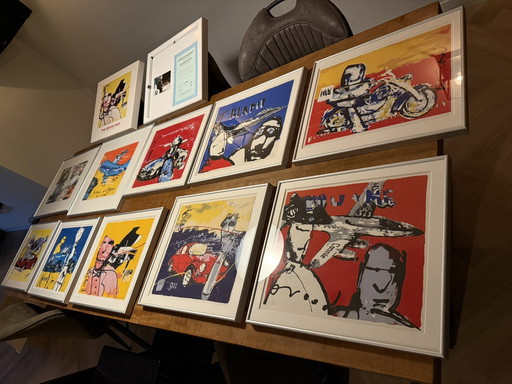 10x litho in lijst van Herman brood (The Brood Box) 