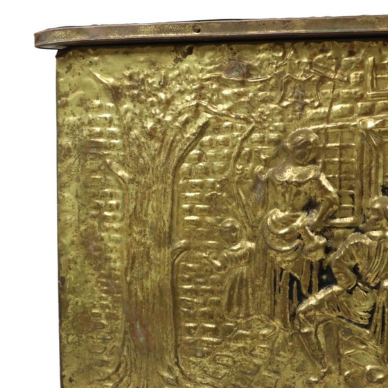 Image 1 of Antique Repoussé Chest Coal Fireplace