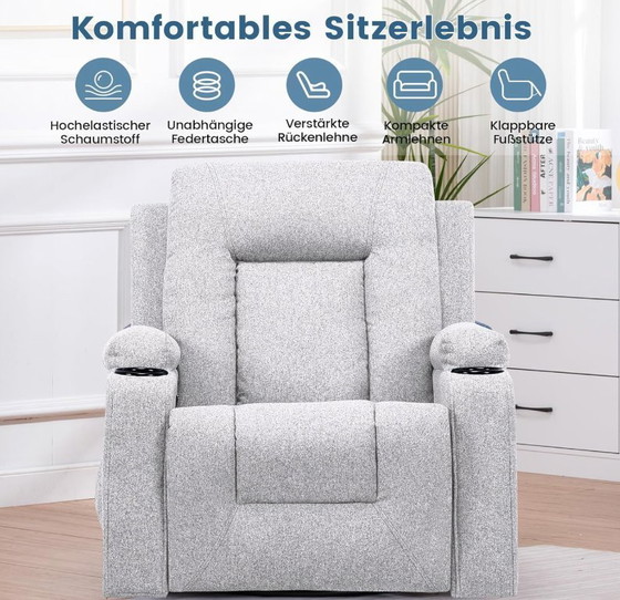 Image 1 of Sillón Relax de Lujo con Respaldo Ajustable Gris ¡Nuevo!