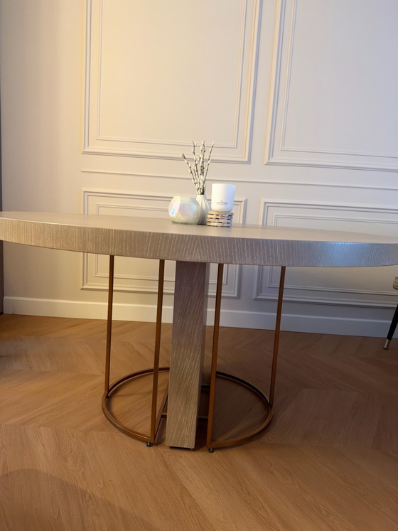 Eichholtz Esstisch Remington, Esstische, Metall, Holz, Beige (Foto 3 von 7)