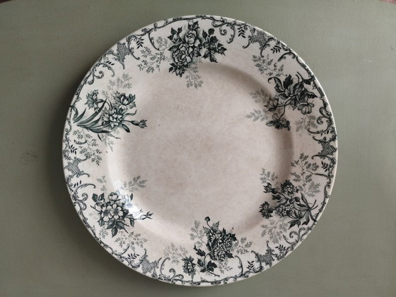 Image 1 of Round dish ø 28cm ironstone Choisy-le-Roi “Floréal”