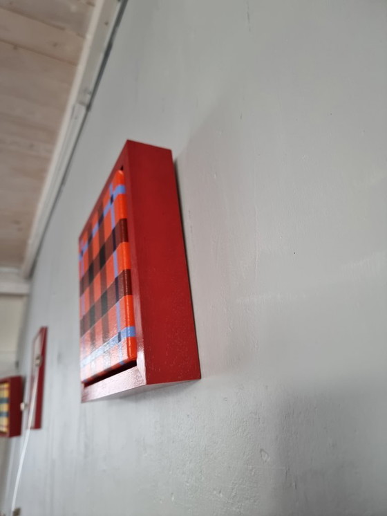 Image 1 of Frances Eckhardt - 24x24 cm handmade graphic artwork check tartan design modern painting no. 6