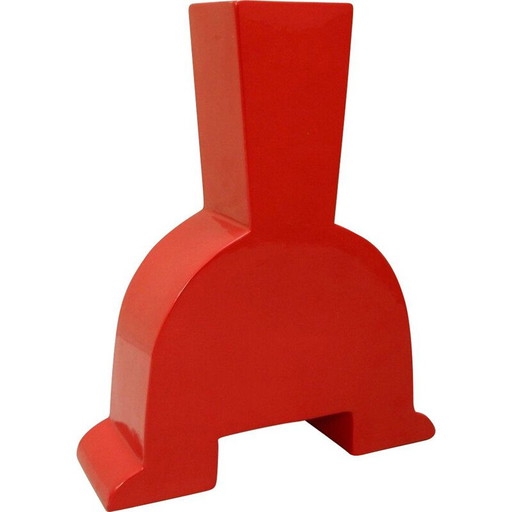 Memphis-Vase aus roter Keramik von Florio keramia, Italien