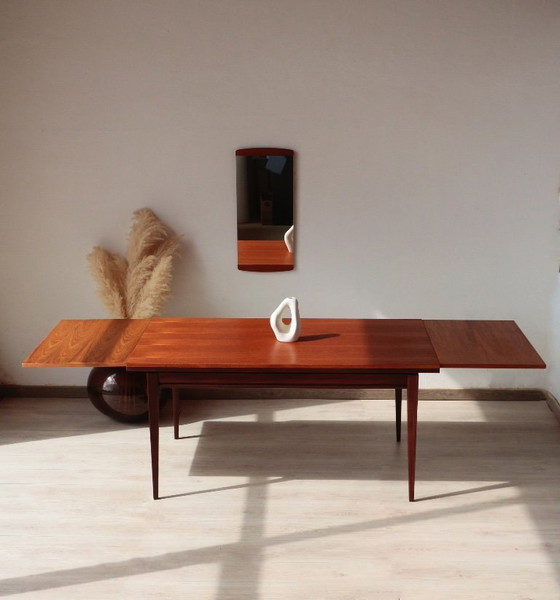 Image 1 of Vintage Teak & Afromosia Dining Table – Extendable Scandinavian Design