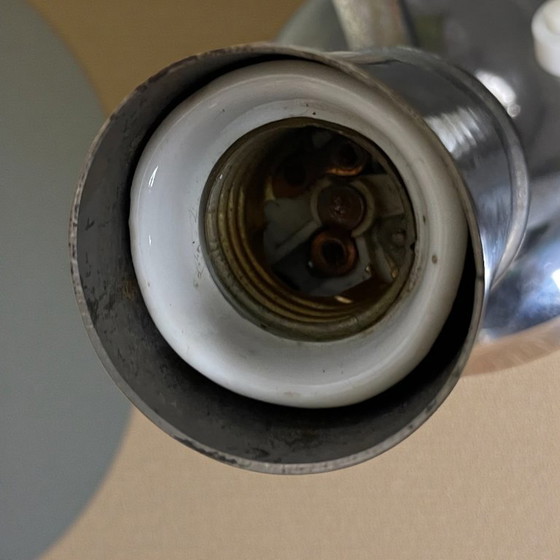 Image 1 of Lámpara de mesa Bauhaus de metal cromado plateado con pantalla ajustable al estilo de Josef Hurka para Napako